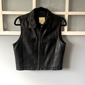Limited America medium black leather vest